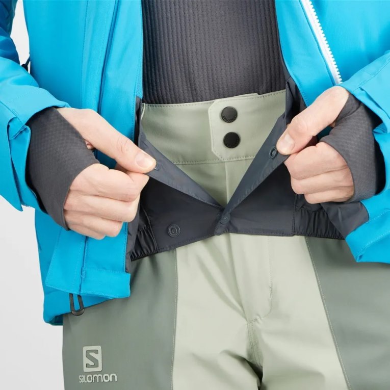 Turquoise Salomon Brilliant Insulated Men's Ski Jackets | IE JA1432